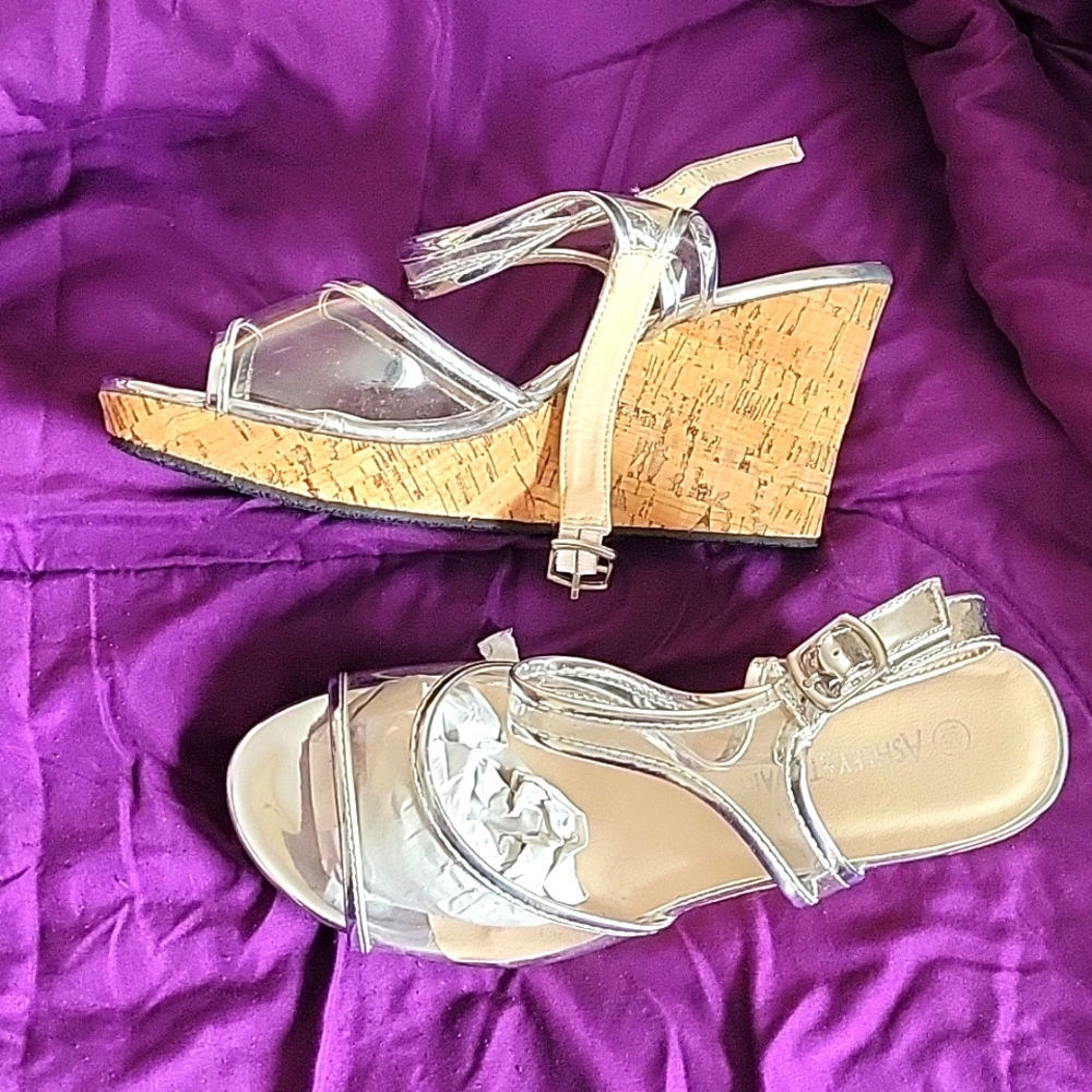 Ashley steward wedge clear sandles
